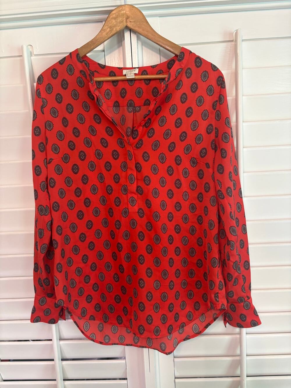 J. Crew Red Blouse Size Small